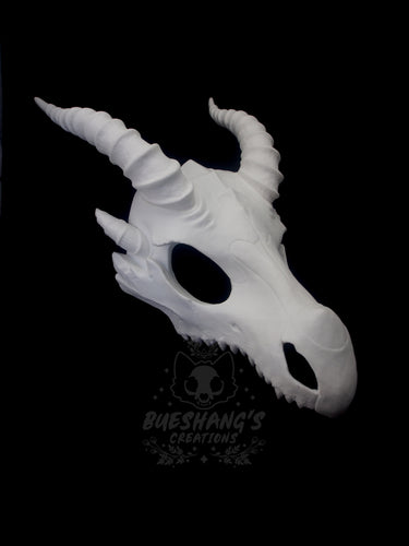 Dragon Skull Mask - Half - Unpainted Blank