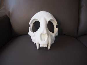 Cat Skull Mask - Half - Unpainted Blank